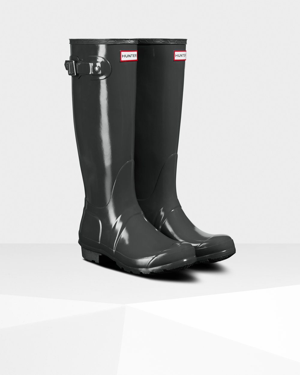 Botas de Lluvia Altas Hunter Mujer - Original Gloss - Verdes Oscuro - JUFGCAD-93